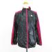  Adidas Wind брейкер длинный рукав Zip выше линия Logo обратная сторона ворсистый M черный × розовый спорт одежда *EKM женский 