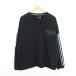  Adidas adidas футболка тренировочный длинный рукав вырез лодочкой линия Logo хлопок L черный спорт одежда *EKM мужской 