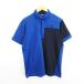  Oacley OAKLEY рубашка-поло короткий рукав кнопка down соотношение крыло Logo XL голубой × темно-синий Golf одежда *EKM мужской 