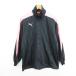  Puma PUMA джерси жакет длинный рукав Zip выше тень полоса Logo SS серый × розовый спорт одежда *EKM мужской 