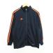  Adidas джерси жакет длинный рукав Zip выше тень полоса линия Logo 160 темно-синий × orange спорт одежда *EKM Kids 