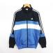  Adidas джерси жакет длинный рукав Zip выше линия Logo обратная сторона ворсистый M голубой × темно-синий × белый спорт одежда *EKM мужской 
