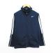  Nike NIKE джерси жакет длинный рукав Zip выше Logo тонкий обратная сторона ворсистый L темно-синий × белый спорт одежда *EKM мужской 