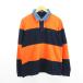  Tommy Hilfiger TOMMY HILFIGER Rugger рубашка рубашка-поло длинный рукав окантовка Logo хлопок XL orange × темно-синий *EKM мужской 