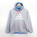  Adidas adidas Parker tops тренировочный длинный рукав тянуть over большой Logo S серый спорт одежда *EKM мужской 