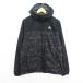  Adidas джемпер блузон Wind брейкер длинный рукав капот Zip выше общий рисунок Logo обратная сторона ворсистый L черный спорт одежда *EKM мужской 