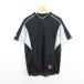  не использовался товар Descente DESCENTE DB-104M Baseball рубашка короткий рукав 2. кнопка Logo L черный × серебряный Baseball одежда *EKM мужской 