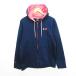  Under Armor UNDER ARMOUR MTR1177 Parker жакет длинный рукав Zip выше большой Logo обратная сторона ворсистый MD темно-синий спорт одежда *EKMme