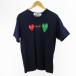 ���g�p�i �v���C�R���f�M�����\�� PLAY COMME des GARCONS AD2026 XL T�V���c ���� AZ-T186 3�A �n�[�g �v�����g �l�C�r�[ �� �R�b�g�� Cot
