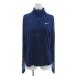  Nike NIKE dry Fit окантовка спортивная одежда tops джерси M темно-синий темно-синий длинный рукав окантовка рисунок половина Zip /TQ женский 