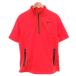 Nike NIKE Golf L красный красный короткий рукав воротник-стойка половина Zip Zip карман /SC мужской 