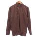  Nike Golf NIKE GOLF Golf одежда cut and sewn с высоким воротником окантовка рисунок длинный рукав половина Zip M чёрный черный красный красный /NU #OFP1