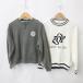 zo-iZoy Golf sweatshirt 2 pieces set long sleeve Henry print ound-necked rib up like embroidery gray eggshell white navy blue navy 1