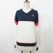  Puma PUMA Golf вязаный свитер длинный рукав V шея шерсть . белый темно-синий розовый белый темно-синий L женский 