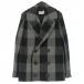  чай Emuti TMT BUFFALO CHECK PEA COAT Buffalo в клетку бушлат жакет длинный рукав L черный / серый TJK-F1708 мужской 