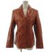  As Know As as know as jacket leather pig leather tailored color outer brown group red tea brick color lady's 
