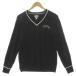  Callaway CALLAWAY Classic V шея вязаный 241-960503 свитер Logo вышивка длинный рукав шерсть . распределение цвета черный чёрный off белый M