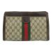  Gucci GUCCI Old Gucci GGs шкив m Sherry линия клатч ручная сумочка PVC кожа Brown чай бежевый зеленый красный 