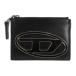  дизель DIESEL футляр для карточек 1DR CARD HOLDER ячейка для монет чехол для проездного билета чехол для пропуска Mini кошелек kau кожа D Logo черный 