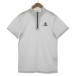 Le Coq s Porte .fle coq sportif половина Zip рубашка с коротким рукавом QMMPJA70ZZ воротник-стойка Logo вышивка скорость . белый чёрный L