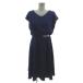  Strawberry Fields STRAWBERRY-FIELDSdore-pbiju- оборудование орнамент атлас платье 71-11212 KE One-piece midi длина половина глянец сделано в Японии оттенок голубого 