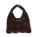  Marni MARNI ручная сумочка бриллиант cloche плетеный вязаный чёрный бордо /YM #MU Kids 
