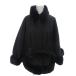  Cecil McBee CECIL McBEE пончо M чёрный черный мех воротник 7 минут рукав талия ремень 804569 /HW #ECF001 женский 