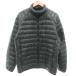  Uniqlo UNIQLO пуховик L глубокий зеленый темно-зеленый однотонная ткань воротник-стойка длинный рукав /SC #ECF003 мужской 