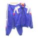  Adidas adidas Vintage прекрасный товар выставить джерси жакет брюки боковой линия Logo вышивка L синий голубой /SJ #ECG001