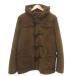 LOUIS CHAVLON прекрасный товар полупальто "даффл коут" L чай Brown с капюшоном . кривошип кнопка /NL #ECF004 мужской 