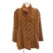 PARIENNE искусственный мех пальто 7 чай Brown с высоким воротником вязаный дизайн /TQ #ECF006 женский 