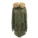  Moussy MOUSSY милитари Mod's Coat длинный длина 1 хаки шерсть . двойной карман с капюшоном . искусственный мех /BJ #ECF009