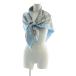  Gucci GUCCI большой размер шарф палантин ракушка рисунок Logo шелк шелк синий голубой #GY01 /MQ #OH женский 