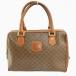  Celine CELINE Vintage Mini сумка "Boston bag" ручная сумочка PVC кожа Macadam рисунок общий рисунок Trio mf Logo чай цвет Brown 