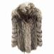  No-brand серебристая лиса меховое пальто мех средний 13 чай Brown слоновая кость /GV #GY18 женский 