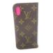  Louis Vuitton LOUIS VUITTON iPhone XS MAX кожа кожа монограмма общий рисунок распределение цвета розовый чай Brown /CK1 #GY18 женский 