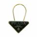  Prada PRADA брелок для ключа кольцо для ключей треугольник Logo Gold цвет чёрный черный #GY18 /MQ #OH женский 