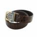  Seiko SEIKO Trenew часы имеется ремень пряжка кожа Logo чай Brown 2P21-0D20 #GY18 /MQ мужской 