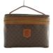  Celine CELINE Vintage Macadam косметичка рука косметичка PVC кожа Trio mf Logo общий рисунок чай Brown 