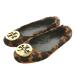 TORY BURCH балетки туфли-лодочки Flat - lako раунд tu леопардовая расцветка Leopard Logo Gold металлические принадлежности 5.5 22.5cm чай цвет чёрный 