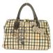  Dux DAKS 2WAY Mini сумка "Boston bag" плечо рука PVC кожа house проверка собака собака очарование Logo принт чай Brown 