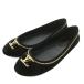 LOUIS VUITTON Flat ba Rely na оскфорд обувь для вождения балетки замша Logo Gold металлические принадлежности 35.5 23cm чёрный 