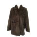  сайра ruko мех SAN-MARCO FUR меховое пальто норка мех мех половина воротник-стойка средний длина полоса 11 чай Brown 