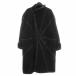  Christian Dior Christian Dior BOUTIQUE FOURRURE мутоновое пальто внешний боа замша кожа длинный чёрный черный 