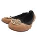 Tory Burch TORY BURCH балетки Flat двойной T Logo plate кожа 5.5M чай Brown /FF #GY11 женский 