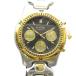 Romanette RE-0006 наручные часы часы кварц чёрный циферблат хронограф Gold цвет серебряный цвет #GY11 /MQ мужской 