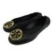  Tory Burch TORY BURCH балетки плоская обувь кожа раунд tu двойной T Logo Gold металлические принадлежности 6 23cm чёрный черный 