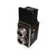 Ricohflex Ricoh Flex million утиль двухобъективный зеркальный камера 120 плёнка кожаный с футляром работоспособность не проверялась чёрный черный #GY18 /MQ