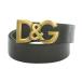 ti-&amp;ji- Dolce&Gabbana Dolce &amp; Gabbana D&amp;G Logo пряжка кожаный ремень 90 чёрный черный Gold цвет /MI #GY18 мужской 