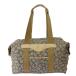 YVES SAINT LAURENT Vintage сумка "Boston bag" большая сумка PVC кожа ji черновой рисунок YSL Logo type вдавлено . бежевый темно-коричневый 